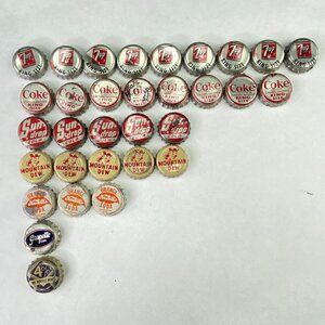 Vintage Mixed Lot Sodas Cork Lined Bottle Caps Lot of 32
